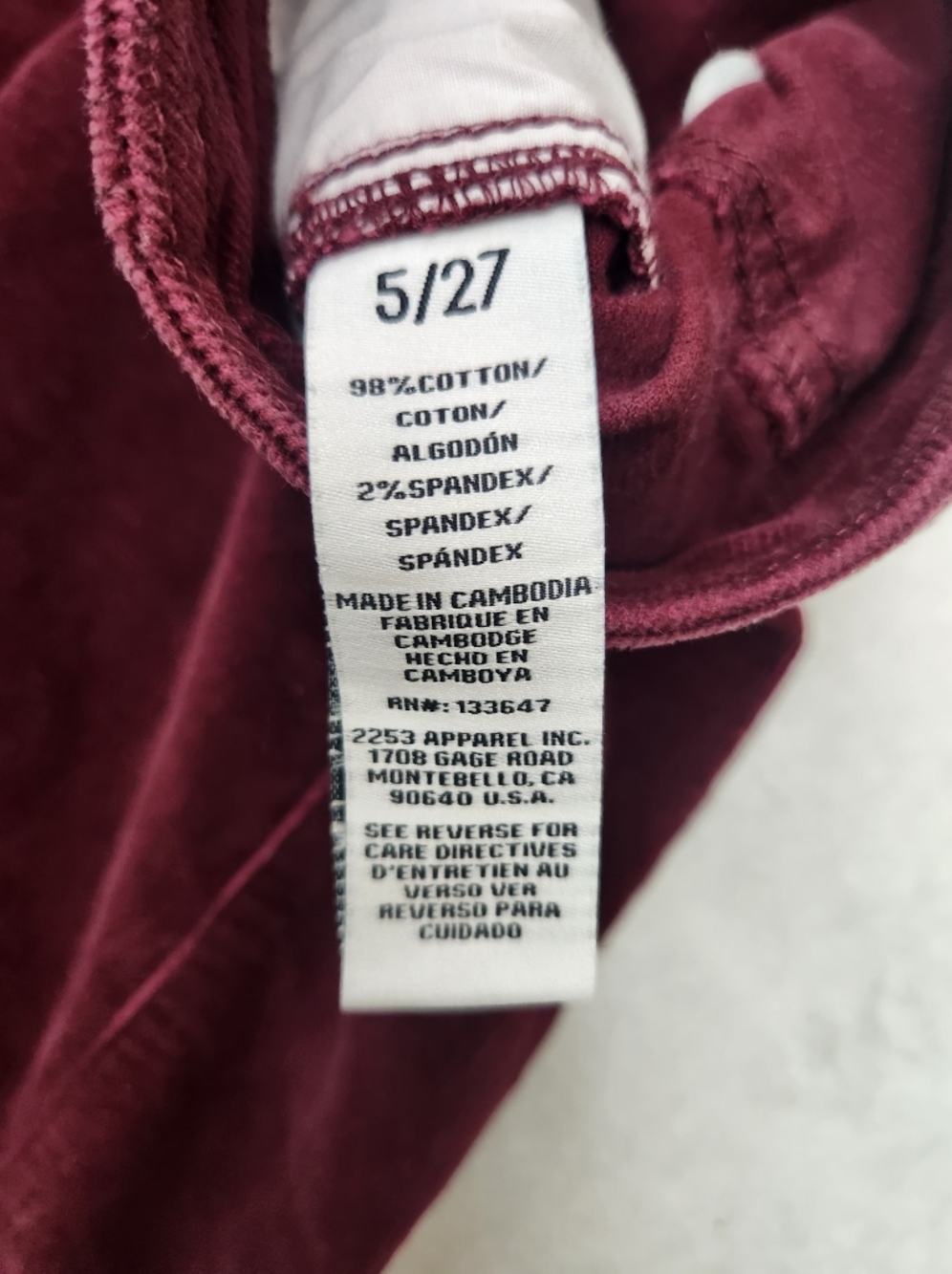 Vintage-inspired High Waisted Burgundy Corduroy Wide Leg Pants 5(27) - Picture 8 of 13